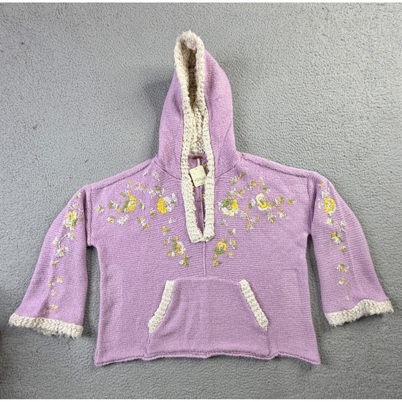 Free People Tops - Free People Buttercup Embroidered Lavender Pullover Hoodie Sweater Womens S NWT